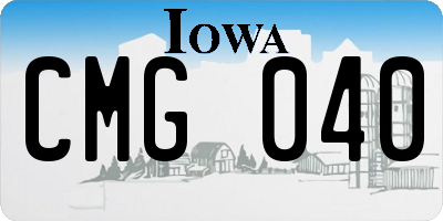 IA license plate CMG040
