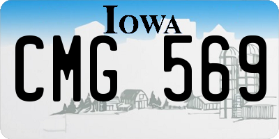 IA license plate CMG569