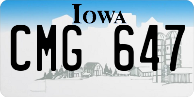 IA license plate CMG647