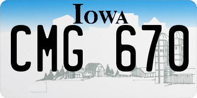 IA license plate CMG670