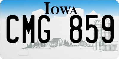 IA license plate CMG859