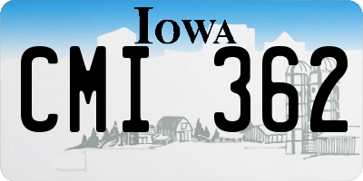 IA license plate CMI362
