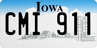 IA license plate CMI911