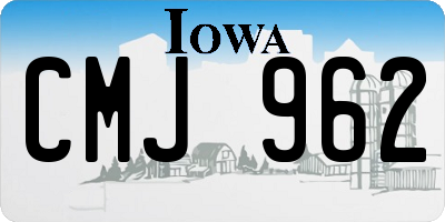 IA license plate CMJ962