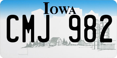 IA license plate CMJ982
