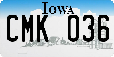 IA license plate CMK036
