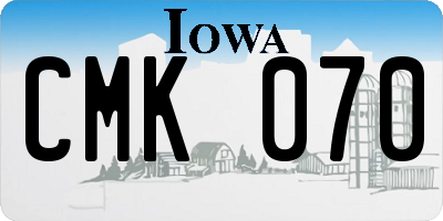 IA license plate CMK070