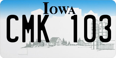 IA license plate CMK103