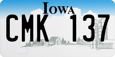IA license plate CMK137