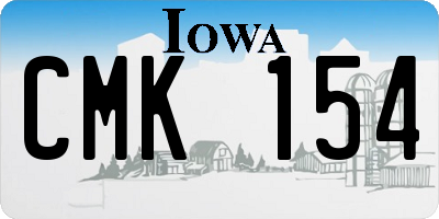 IA license plate CMK154