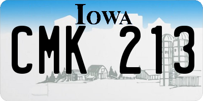 IA license plate CMK213