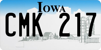 IA license plate CMK217