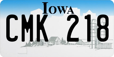 IA license plate CMK218