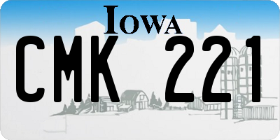 IA license plate CMK221