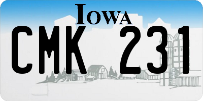 IA license plate CMK231