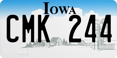 IA license plate CMK244