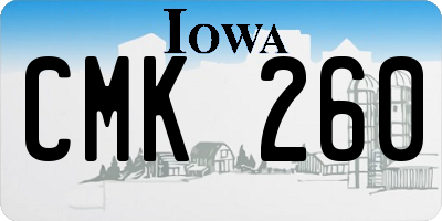 IA license plate CMK260