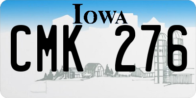 IA license plate CMK276