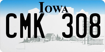 IA license plate CMK308