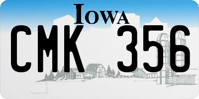IA license plate CMK356