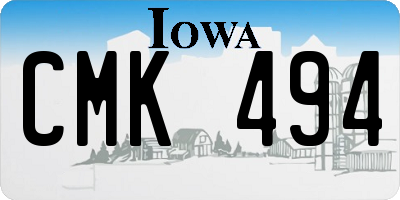 IA license plate CMK494