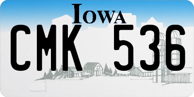 IA license plate CMK536