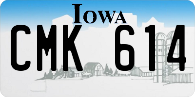 IA license plate CMK614