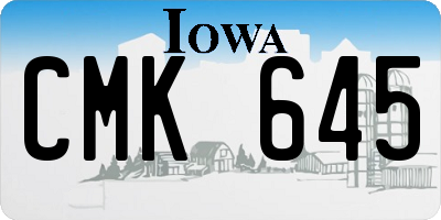 IA license plate CMK645