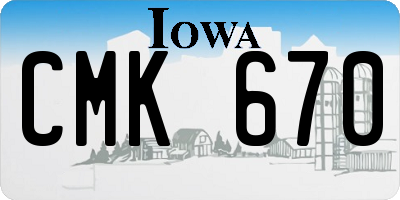 IA license plate CMK670