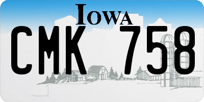 IA license plate CMK758