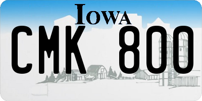 IA license plate CMK800