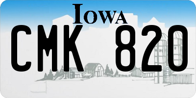 IA license plate CMK820