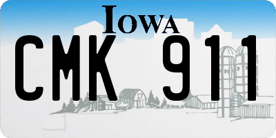 IA license plate CMK911