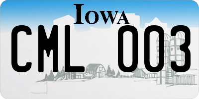 IA license plate CML003