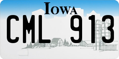 IA license plate CML913