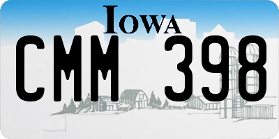 IA license plate CMM398