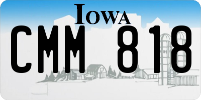 IA license plate CMM818