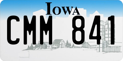 IA license plate CMM841