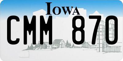 IA license plate CMM870