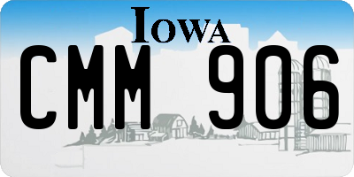 IA license plate CMM906