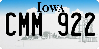 IA license plate CMM922