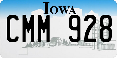 IA license plate CMM928