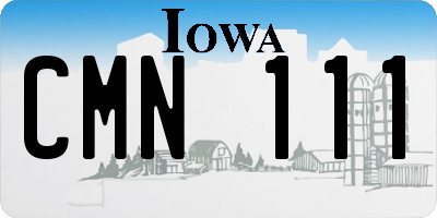 IA license plate CMN111