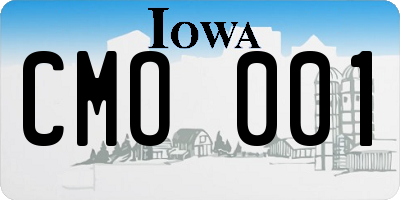 IA license plate CMO001