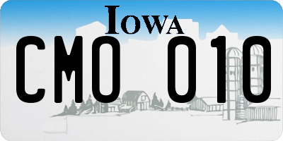 IA license plate CMO010