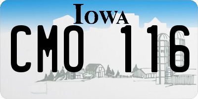 IA license plate CMO116