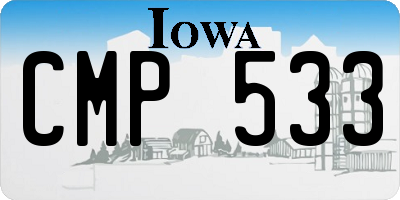 IA license plate CMP533