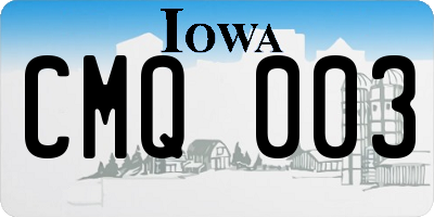 IA license plate CMQ003