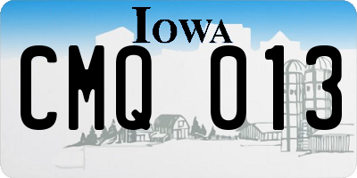 IA license plate CMQ013