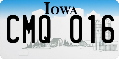 IA license plate CMQ016